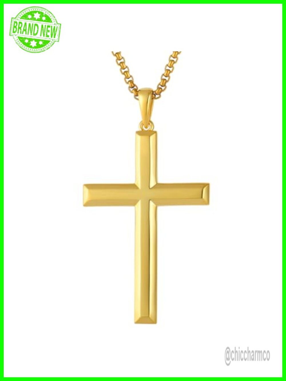 18K Gold Cross Necklace for Women Minimalist Pendant Christian Jewelry